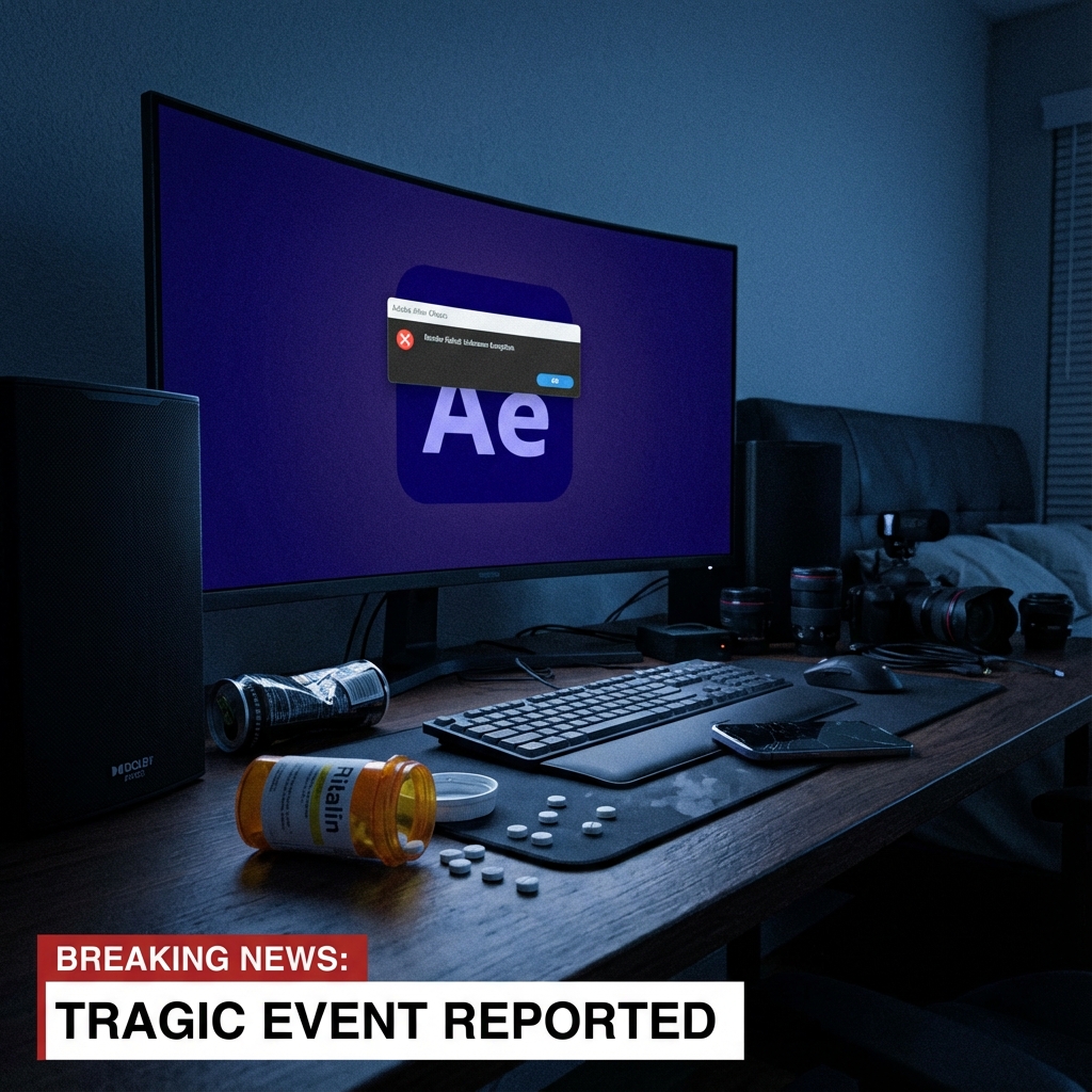 Bureau sombre avec ordinateur et médicaments